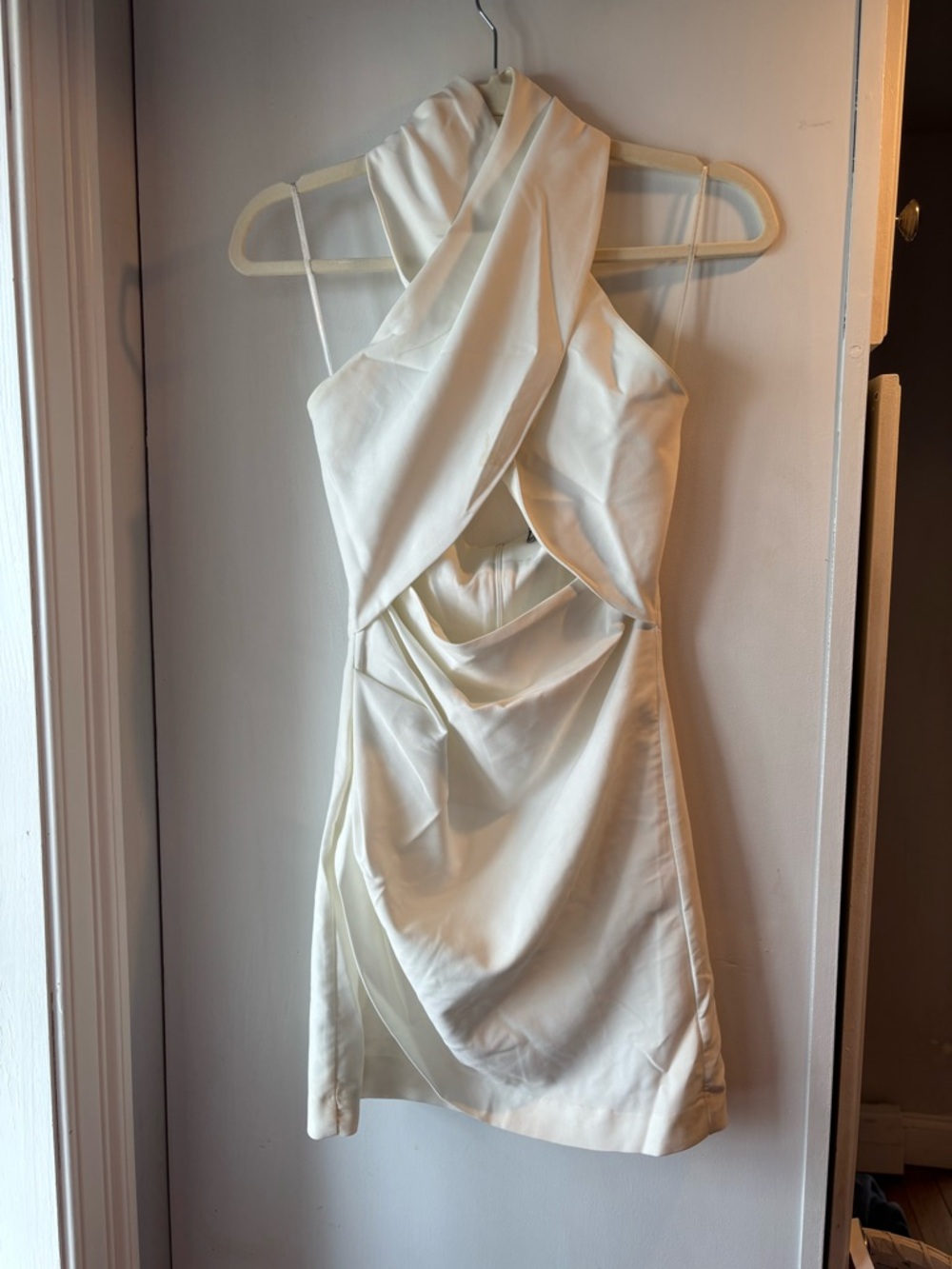 Zara One-Shoulder Draped Mini Dress